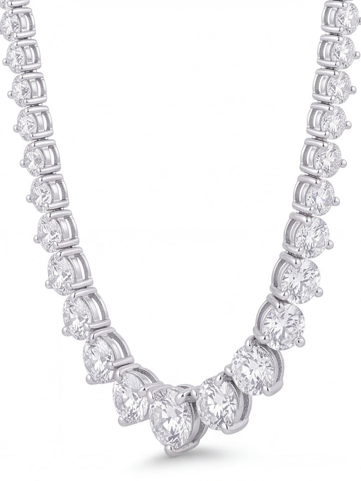 Riviera Tennis Necklace Corte Round 7 Ct Diamantes Lab Grown