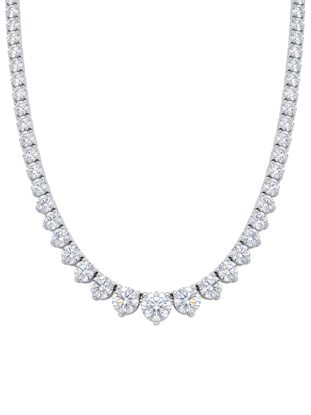 Riviera Tennis Necklace Corte Round 10 Ct Diamantes Lab Grown