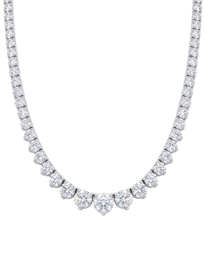 Riviera Tennis Necklace Corte Round 10 Ct Diamantes Lab Grown