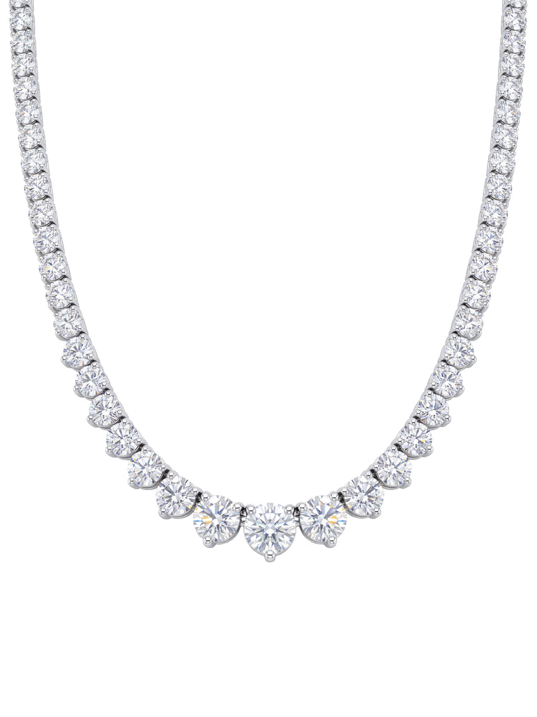 Riviera Tennis Necklace Corte Round 10 Ct Diamantes Lab Grown