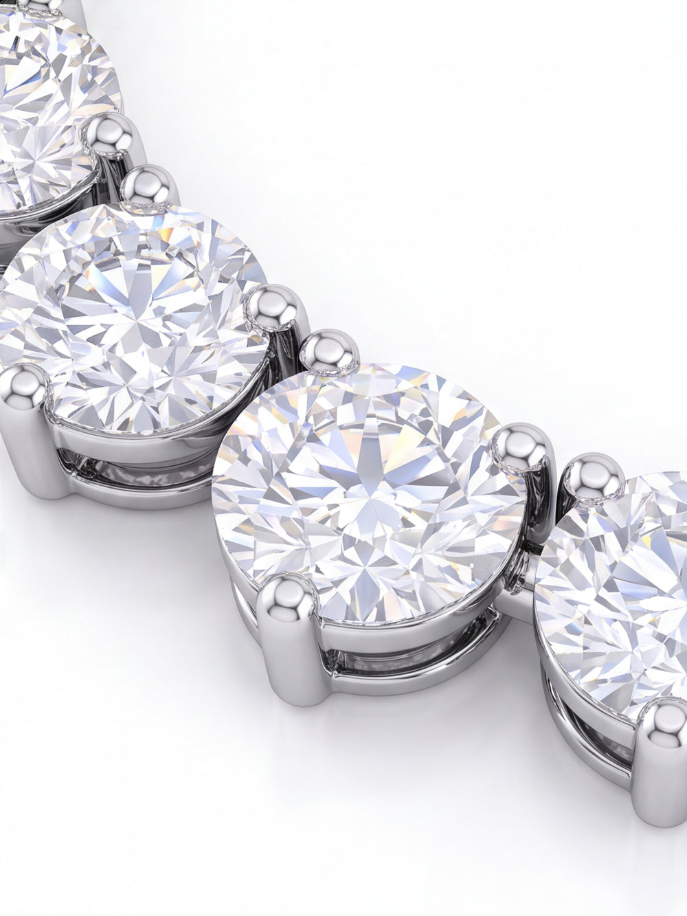 Riviera Tennis Necklace Corte Round 10 Ct Diamantes Lab Grown