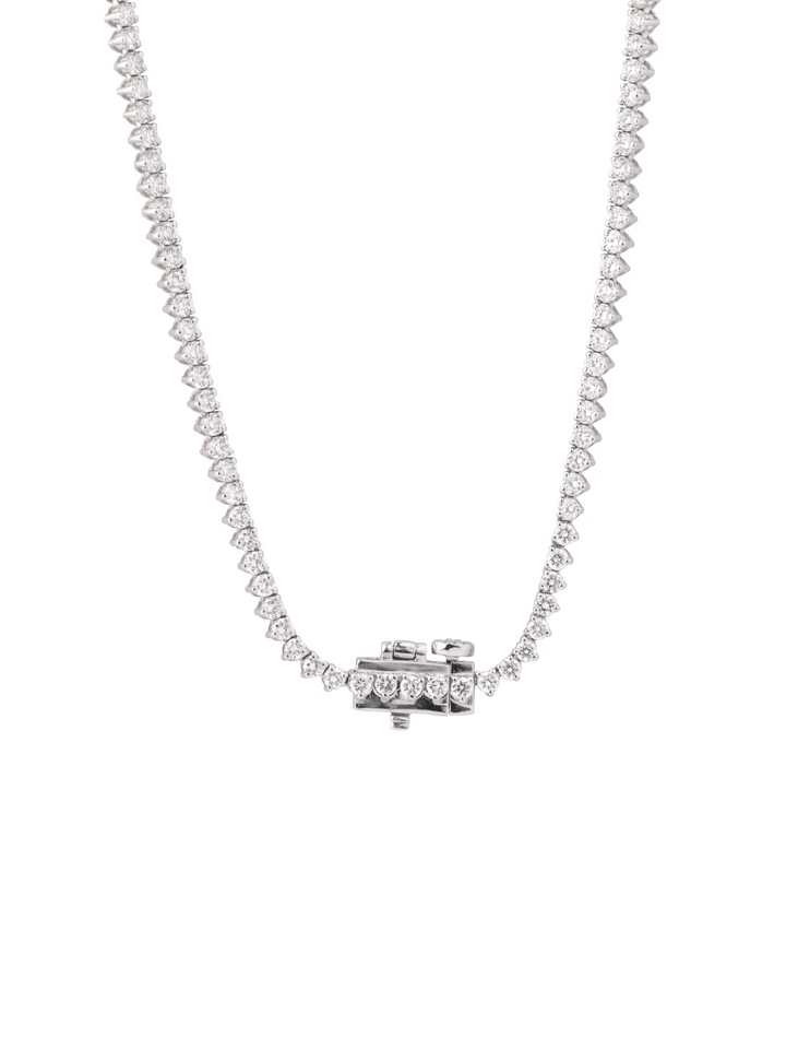 Riviera Tennis Necklace Corte Round 7 Ct Diamantes Lab Grown