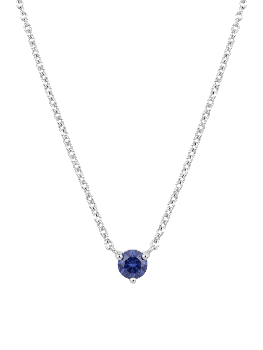 Collar Con Dije Zafiro Corte Round 0.14 Ct Natural