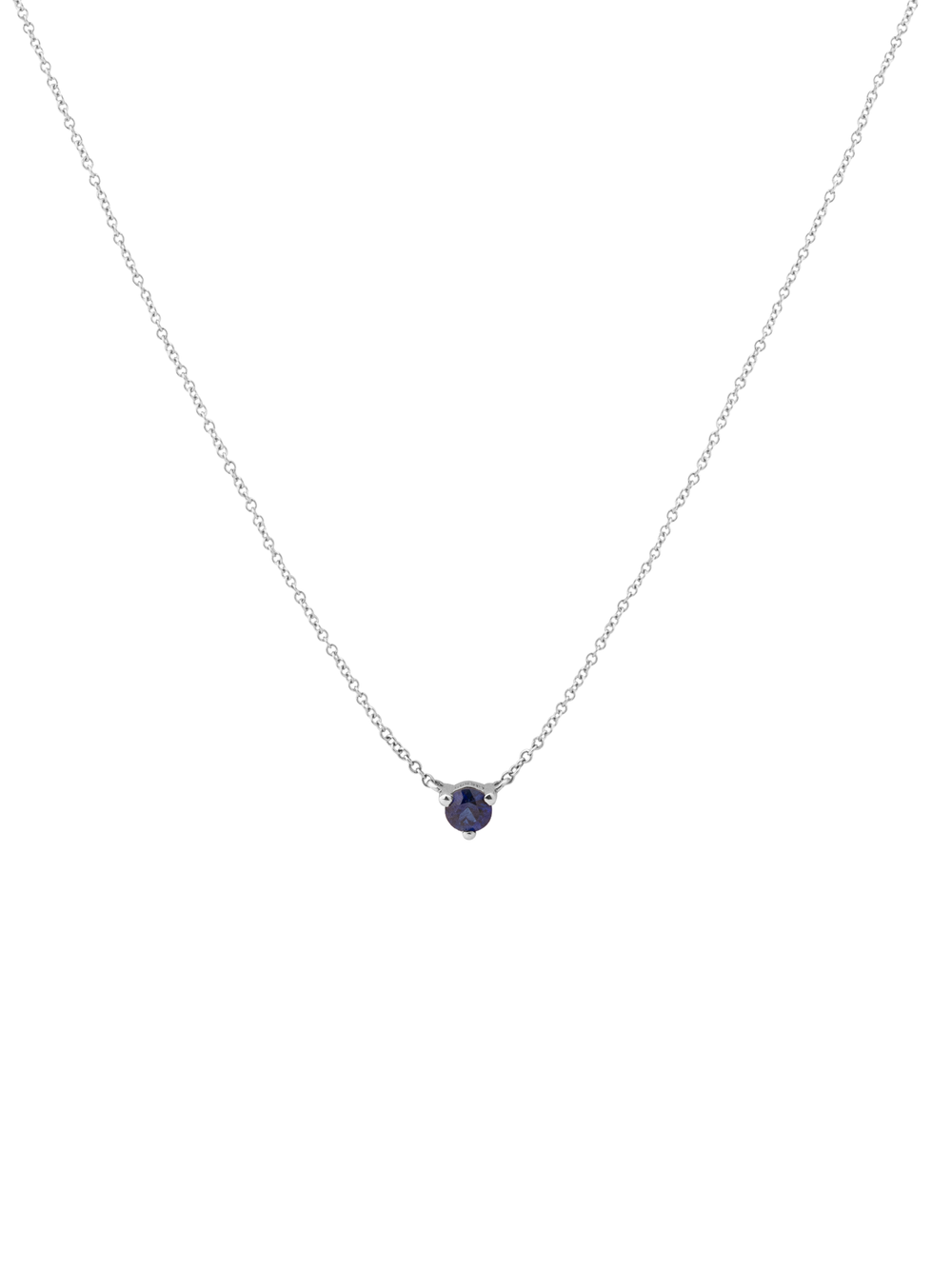 Collar Con Dije Zafiro Corte Round 0.14 Ct Natural