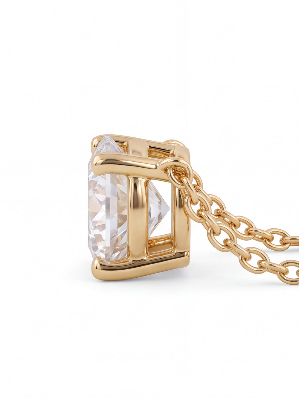 Collar Dije Solitario Diamante Lab-Grown Corte Round 0.50 Ct