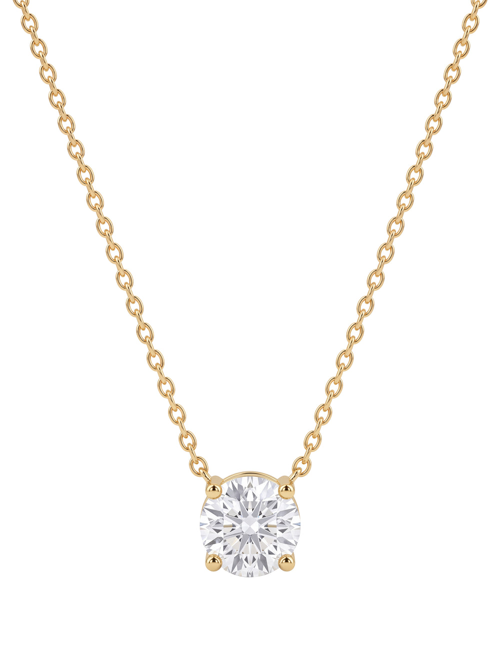 Collar Dije Solitario Diamante Lab-Grown Corte Round 1 Ct