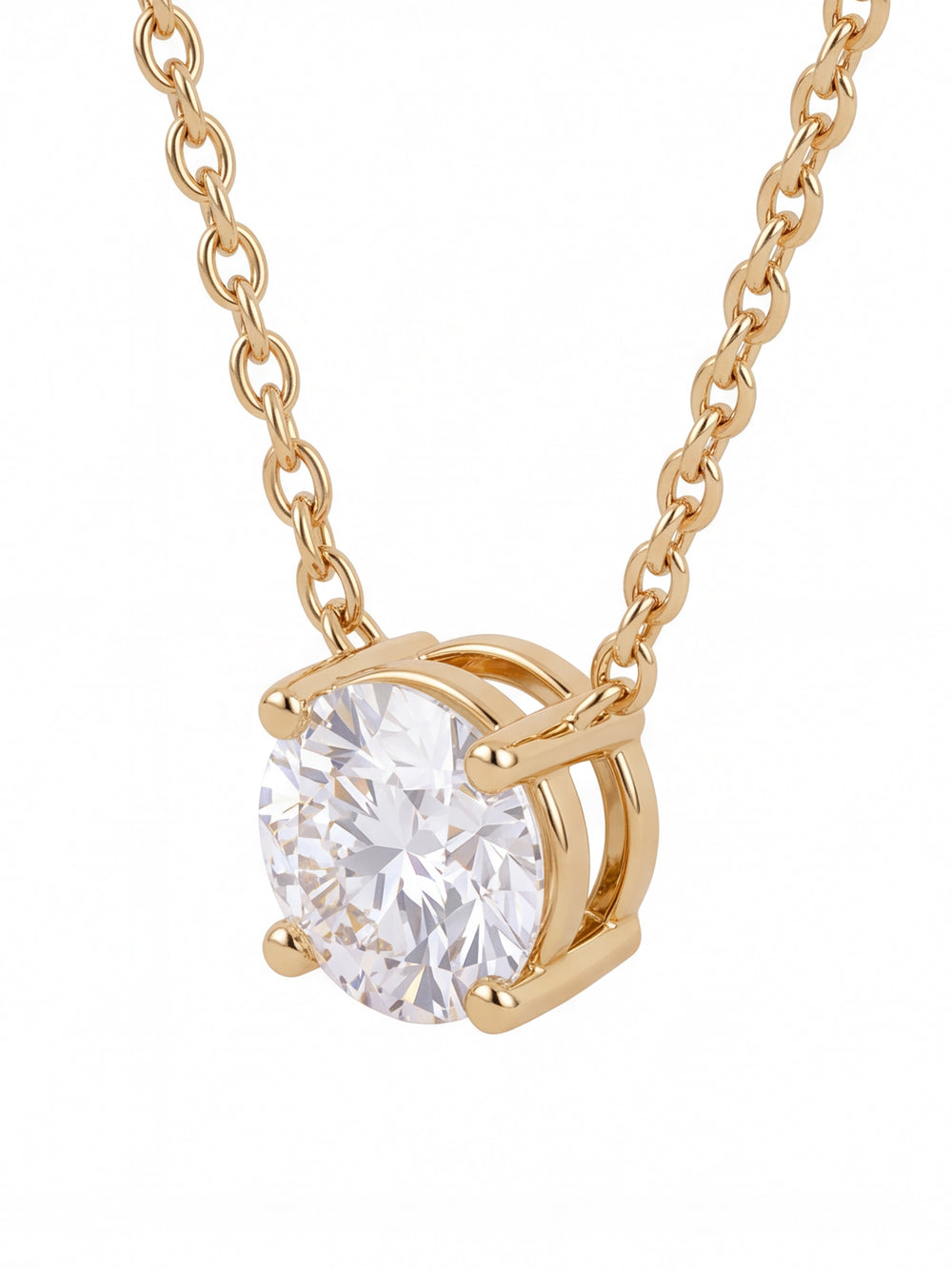 Collar Dije Solitario Diamante Lab-Grown Corte Round 1 Ct