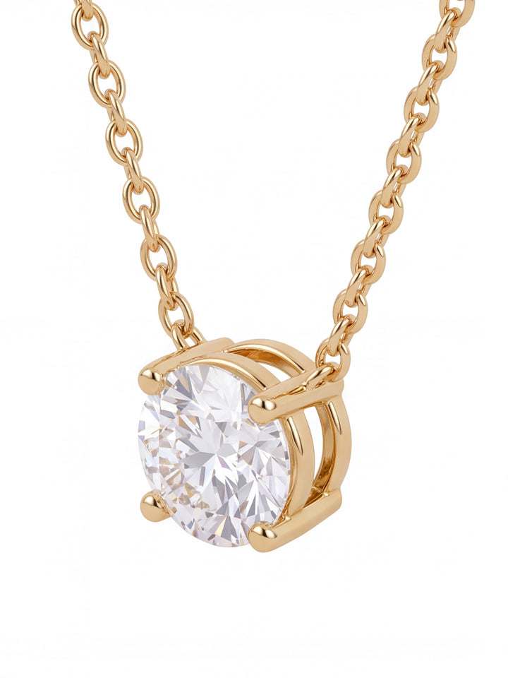 Collar Dije Solitario Diamante Lab-Grown Corte Round 1 Ct