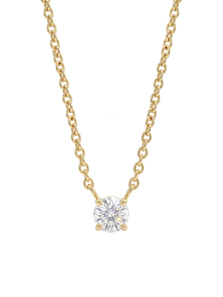 Collar Solitario Corte Round 0.3 Ct Diamante Lab Grown