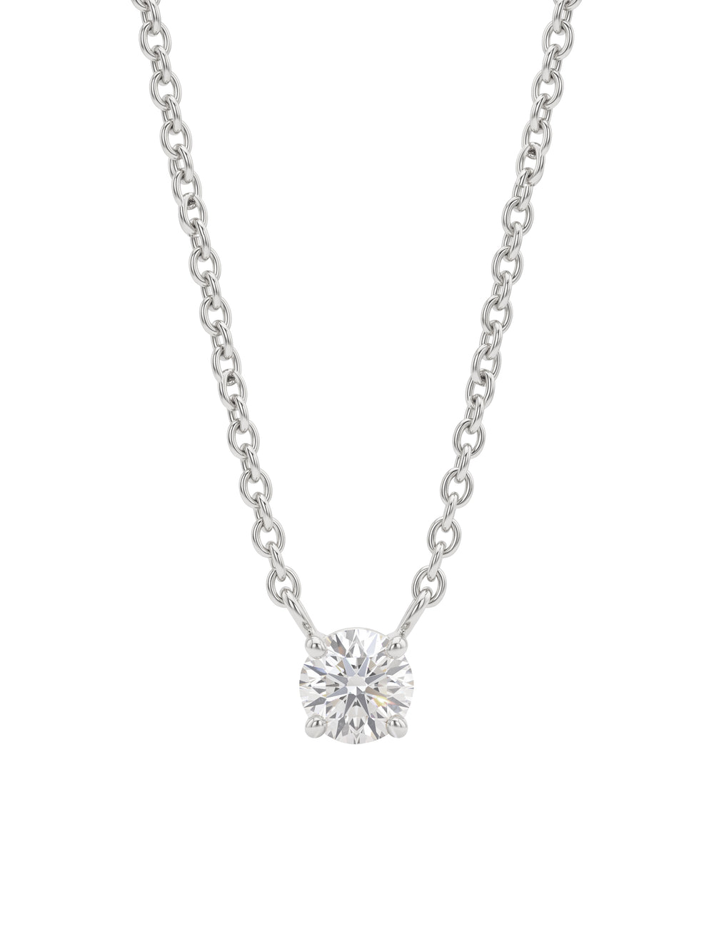 Collar Solitario Corte Round 0.3 Ct Diamante Lab Grown