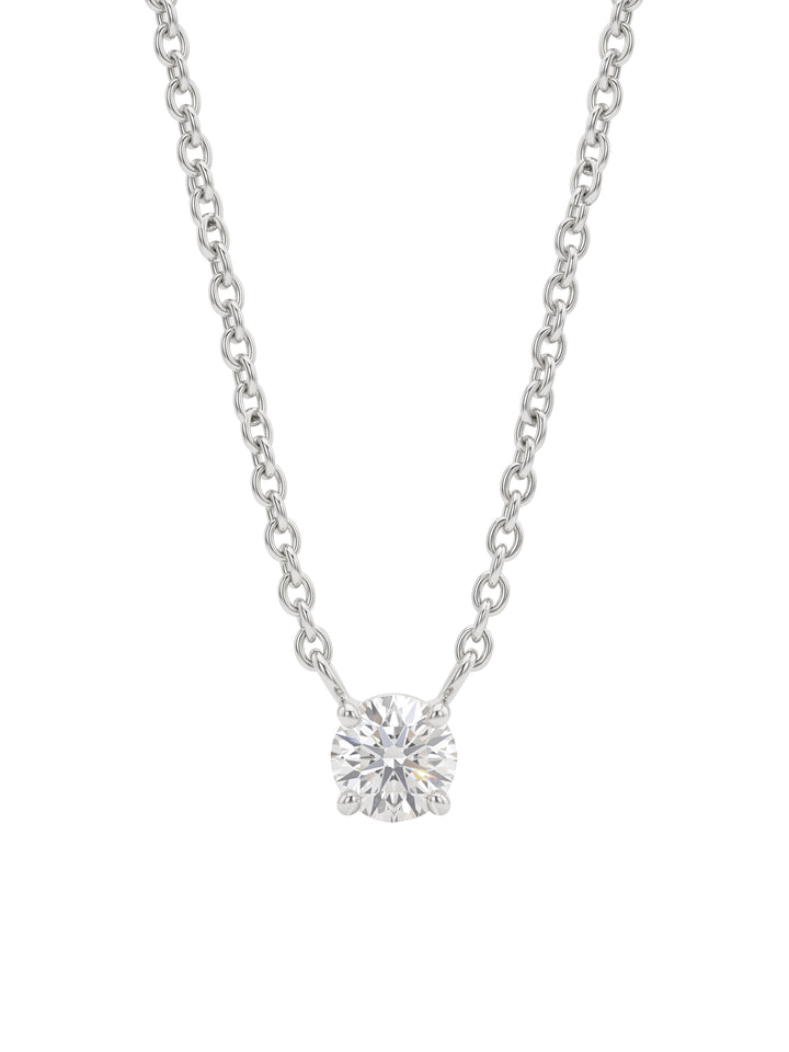 Collar Solitario Corte Round 0.3 Ct Diamante Lab Grown