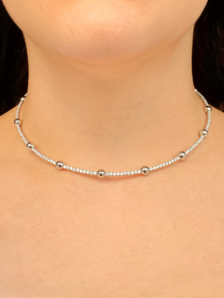 Choker Zirconias Con Bolitas