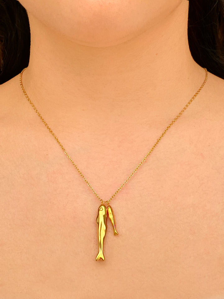 Collar Con Dije Doble Pez