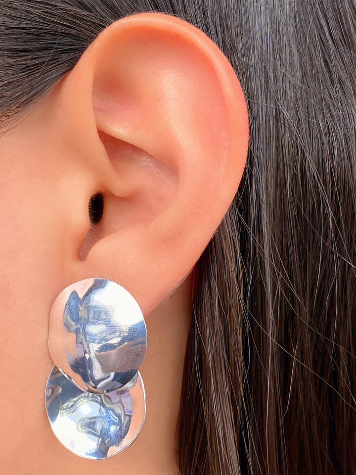 Par Arete Doble Circulo Liso