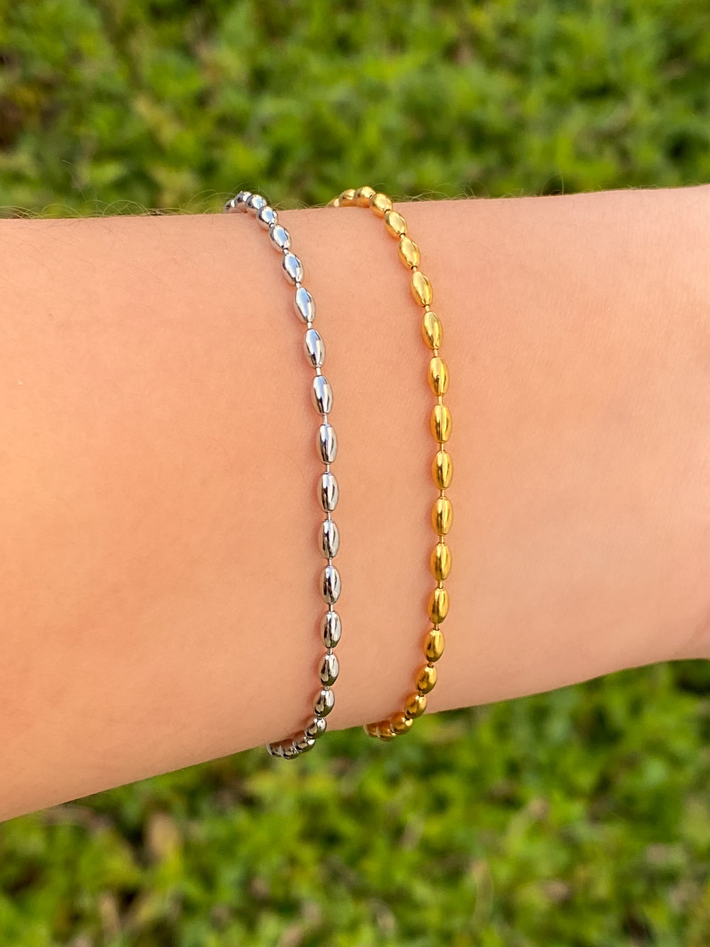 Pulsera Con Bolitas Ovaladas