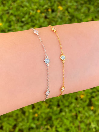 Pulsera Con Tres Biceles Zirconias