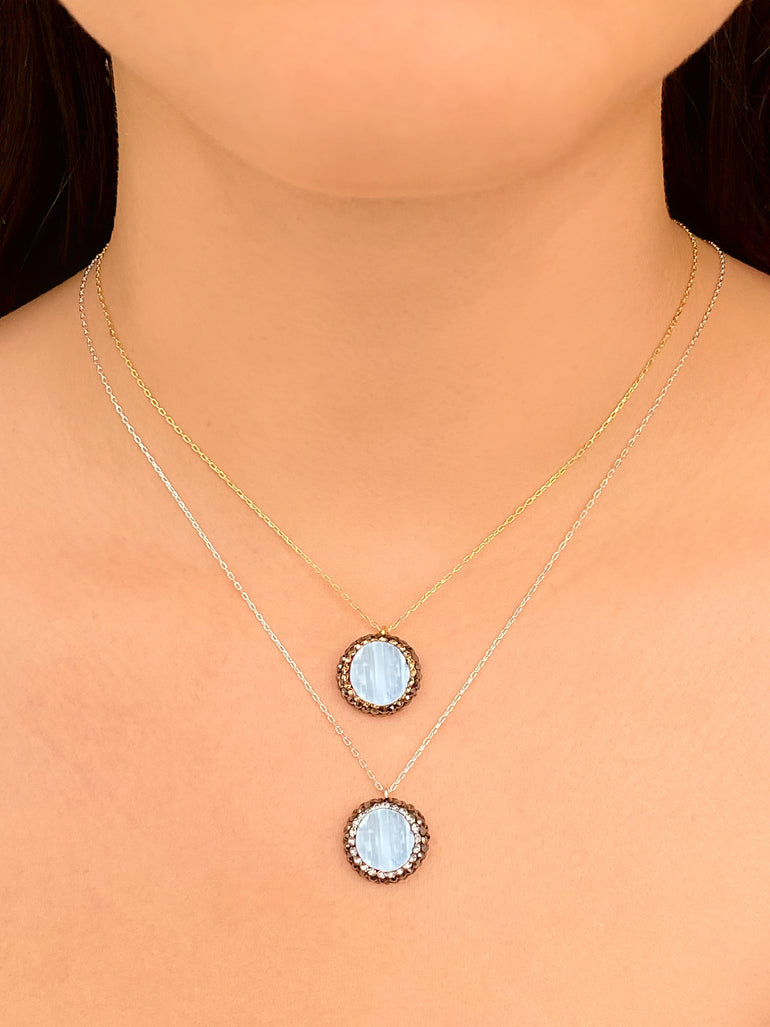 Collar Con Dije Piedra Selenita