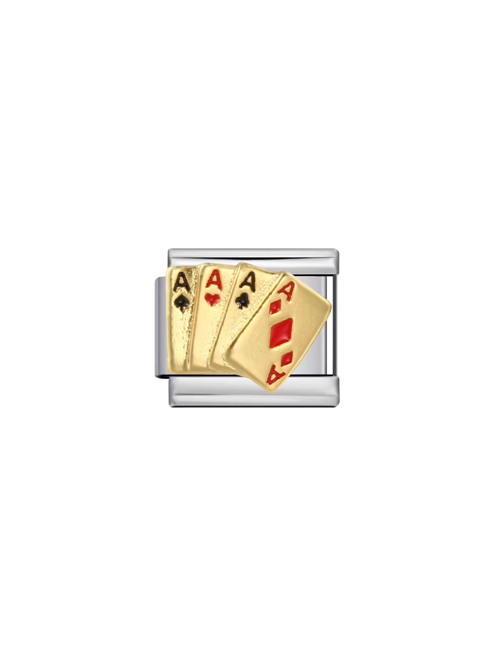 Charm Cuatro Cartas Doradas