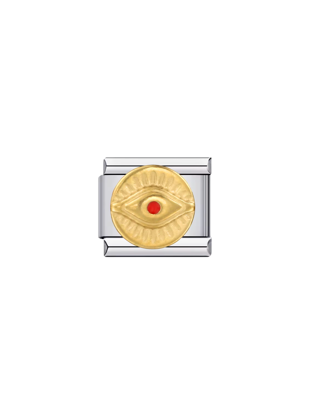 Charm Con Ojo Dorado Centro Rojo