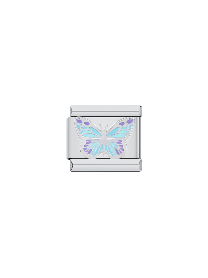 Charm Mariposa Azul Con Morado