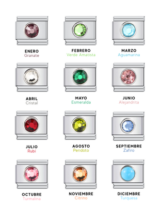 Charm Birthstone Plateado