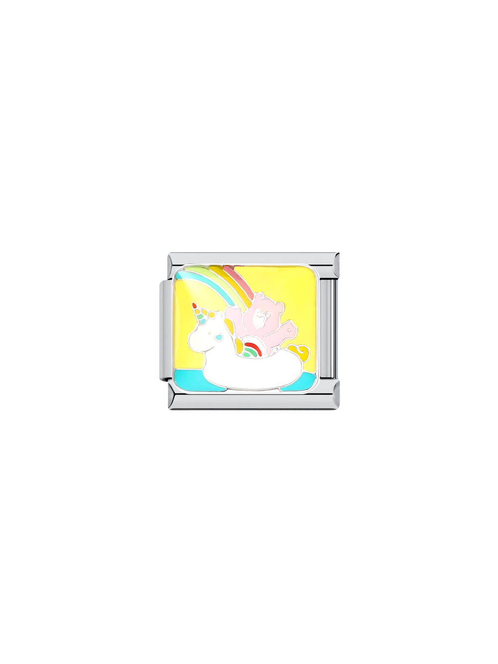 Charm Osito En Unicornio Rainbow