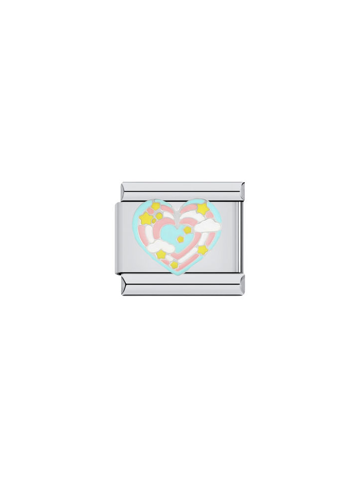Charm Corazon Con Nubes Y Estrellas
