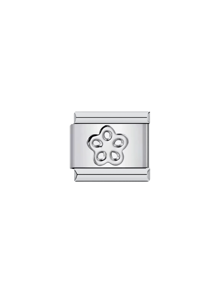 Charm Flor Plateada
