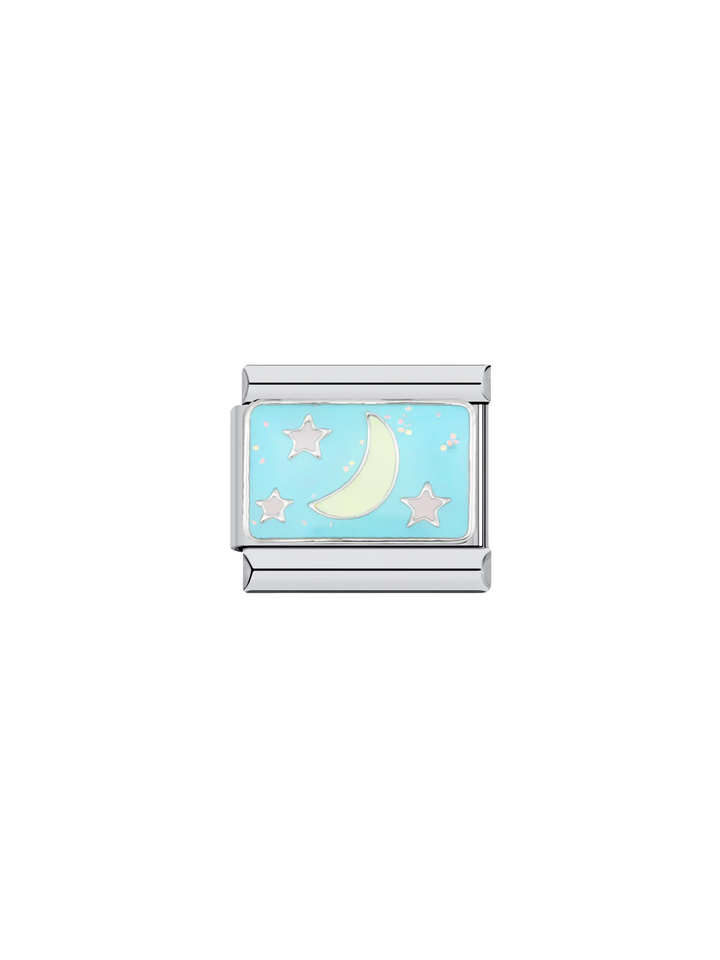 Charm Luna Fondo Celeste y Estrellas