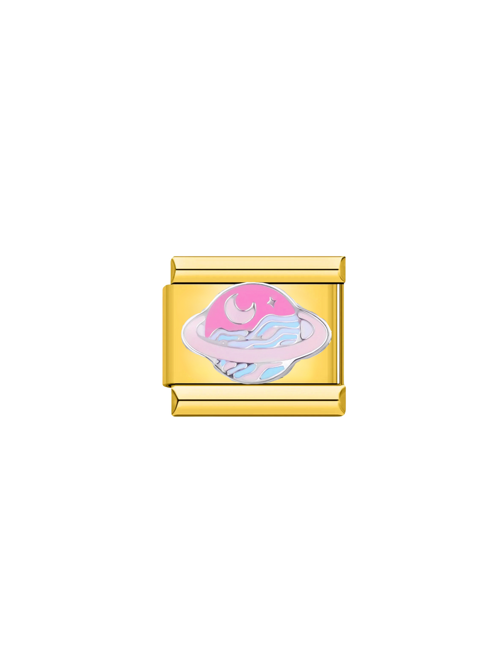Charm Planeta Saturno Rosa y Celeste