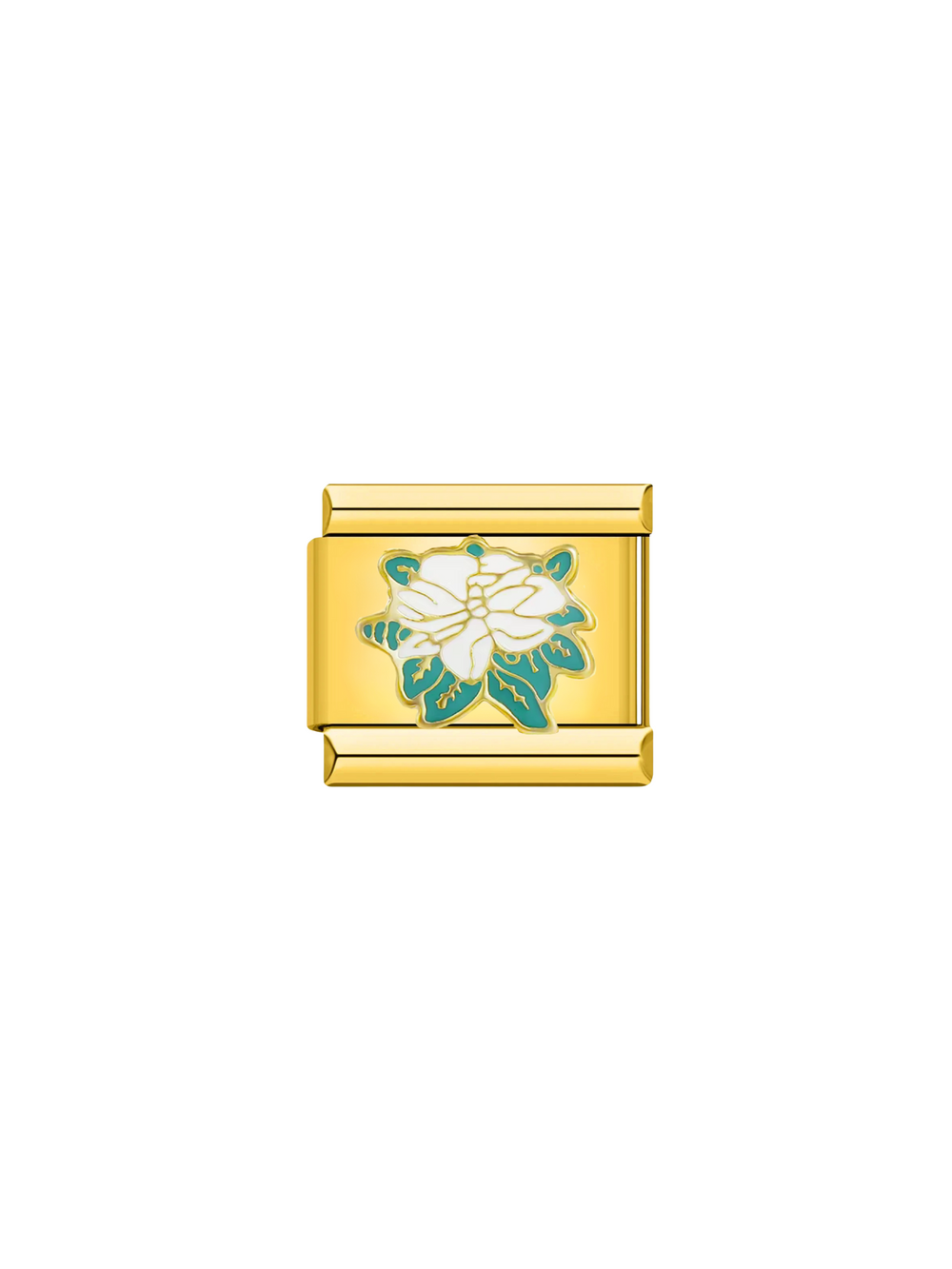 Charm Flor Blanca Con Verde