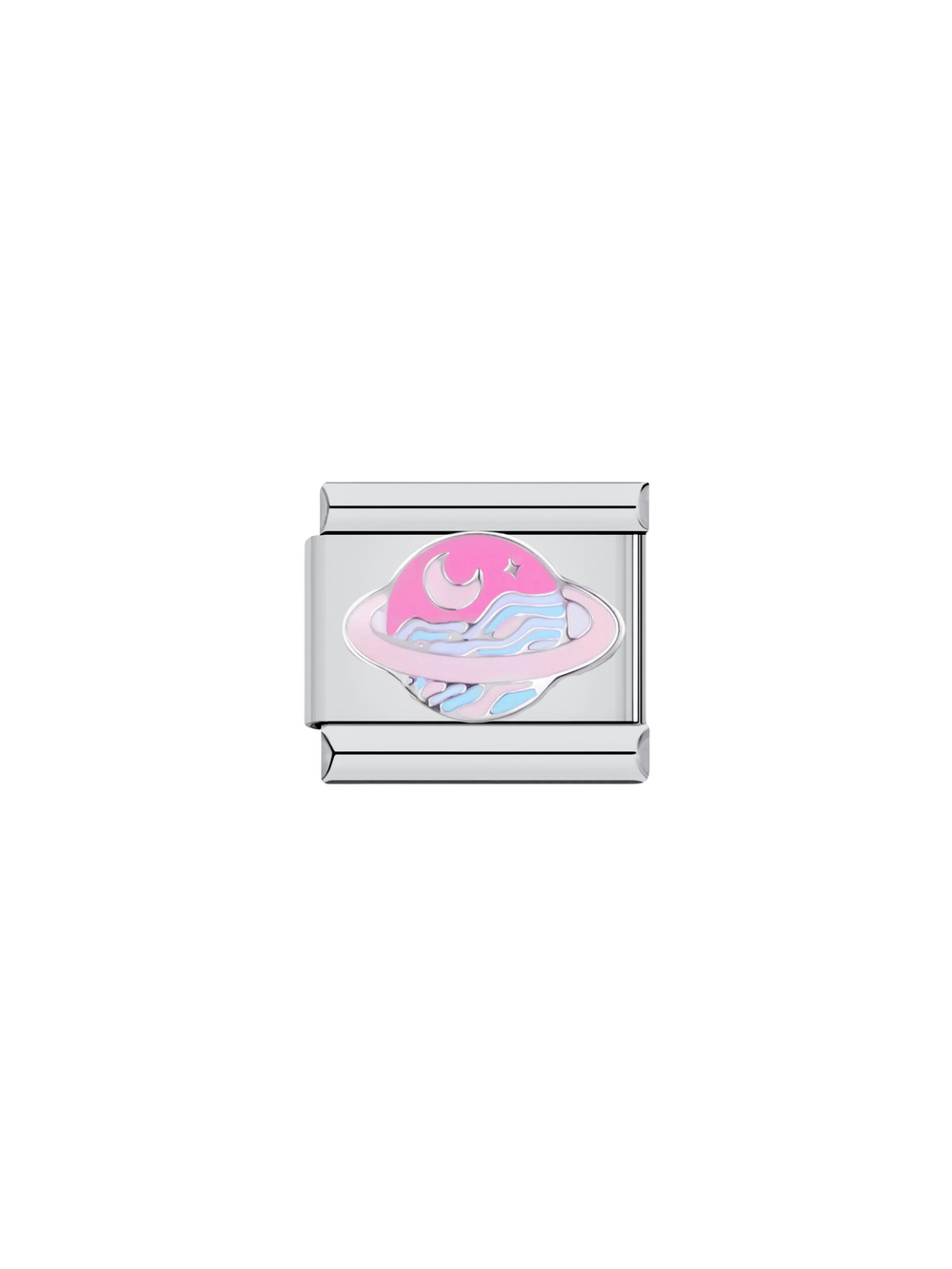 Charm Planeta Saturno Rosa y Celeste