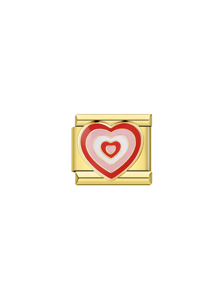 Charm Corazon Rosa y Rojo