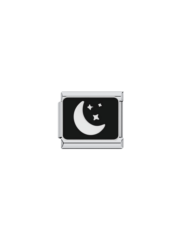 Charm Luna y Estrellas Fondo Negro