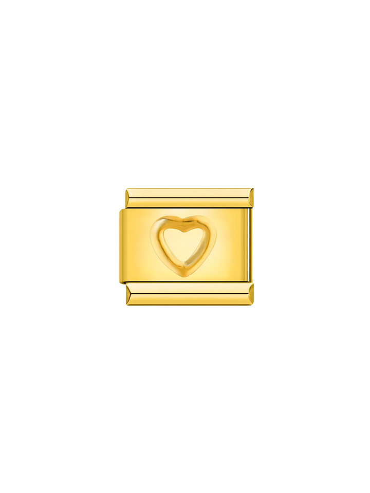Charm Contorno Corazon Dorado