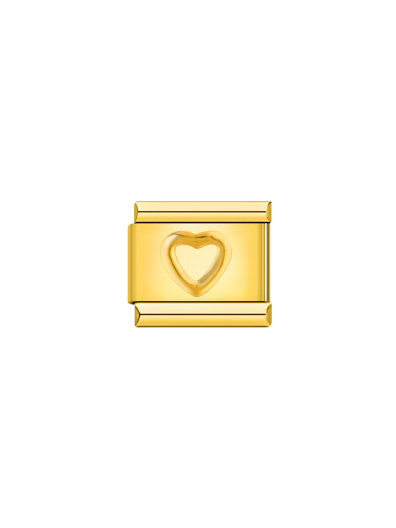 Charm Contorno Corazon Dorado