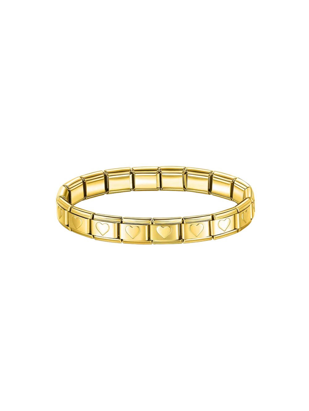 Pulsera Italiana Dorada Con Corazones