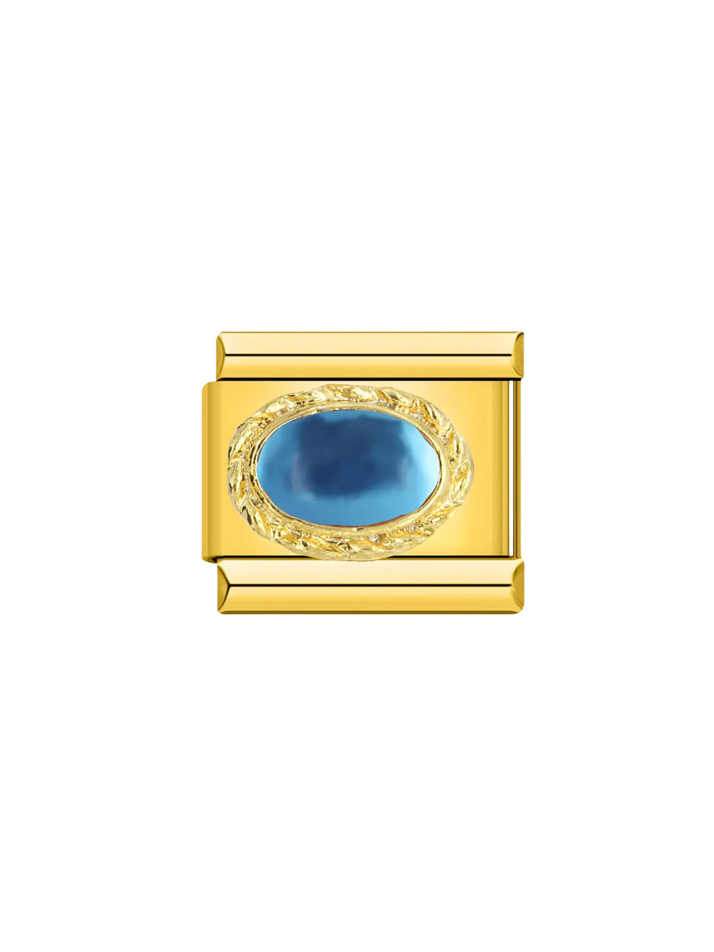 Charm Dorado Con Piedra Ovalada Trenzada