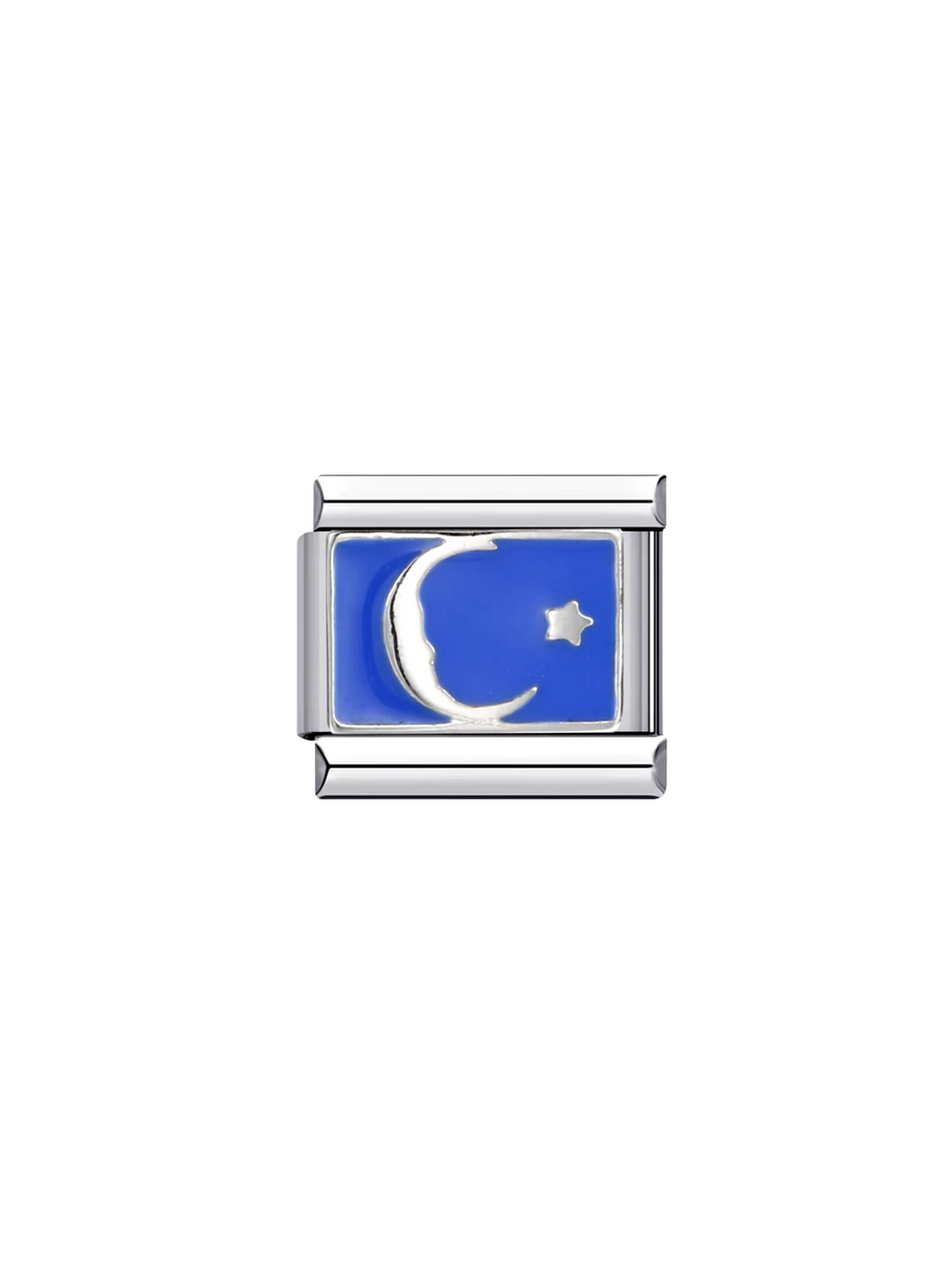 Charm Con Luna Delgada Fondo Azul