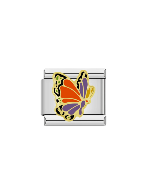 Charm Mariposa Naranja Con Morado