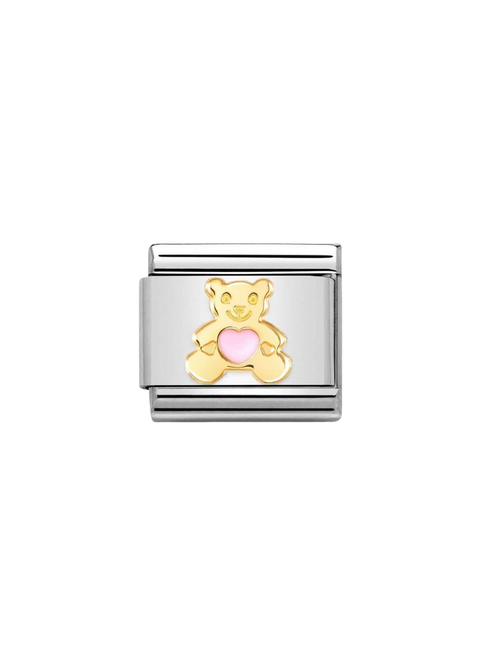 Charm Osito Con Corazon Rosa
