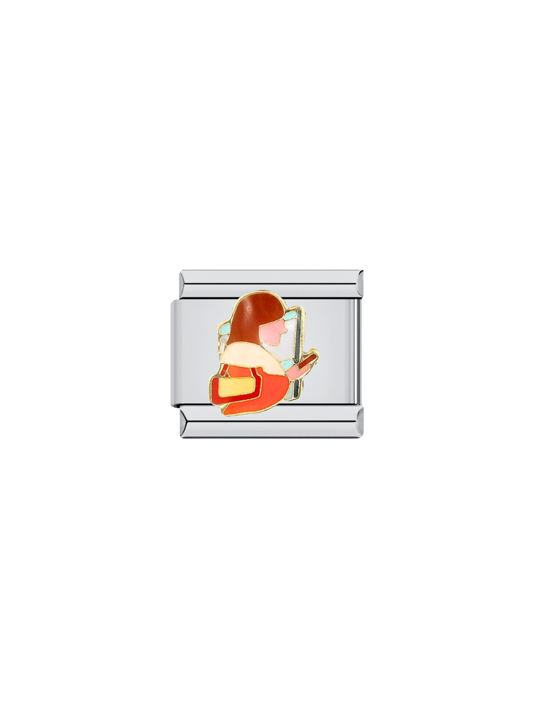 Charm Mujer Con Celular