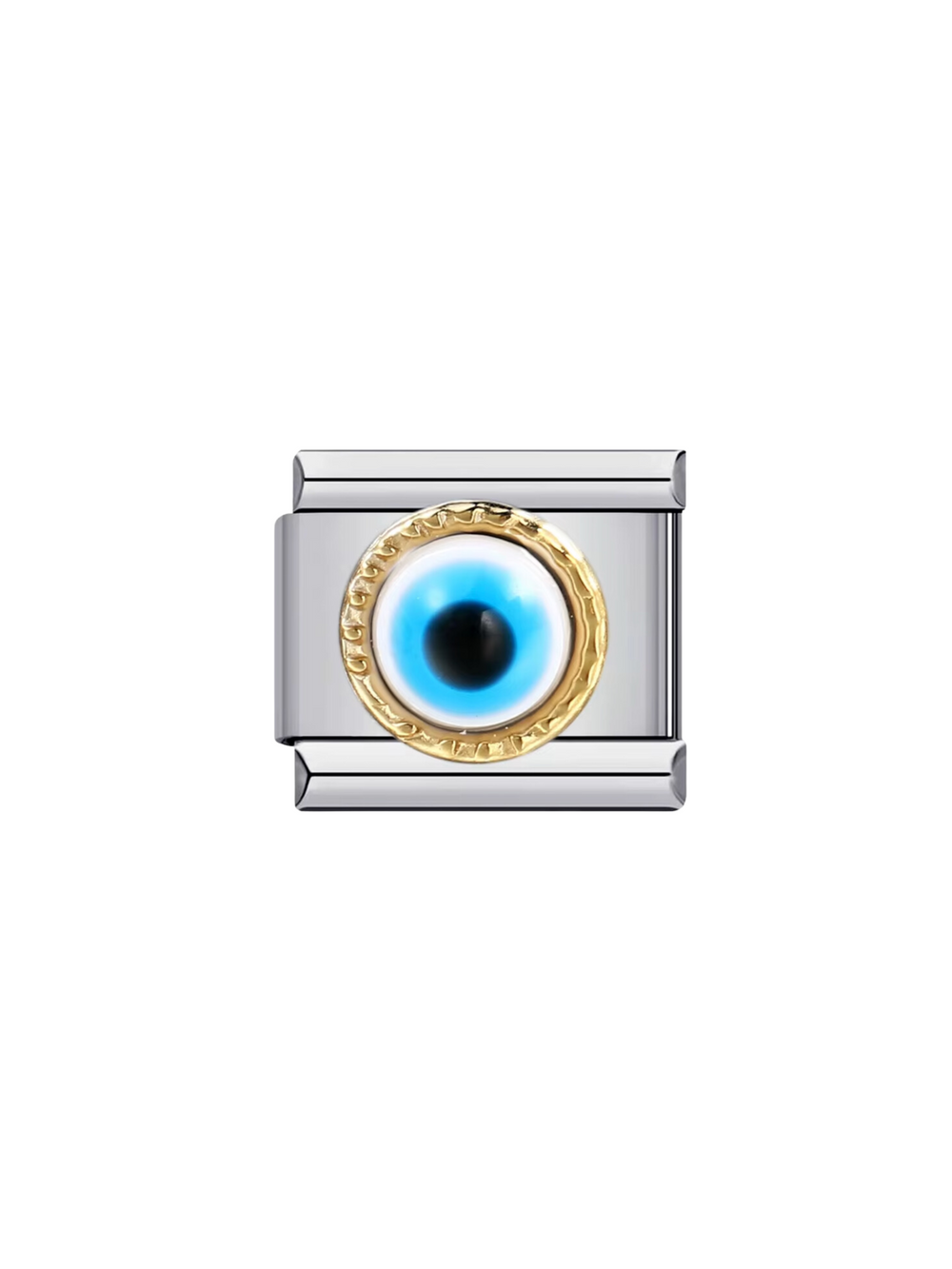 Charm Ojo Celeste Con Borde Dorado