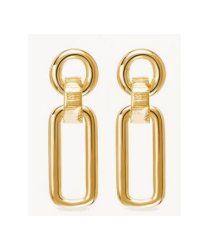 Par Arete Circulo Con Eslabon Rectangular