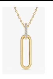 Collar Dije Ovalo Alargado Con Zirconias