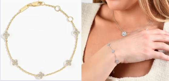 Pulsera Con Treboles Cuatro Hojas Zirconia