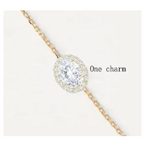 Pulsera Ovalo Con Zirconia Blanca