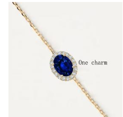 Pulsera Ovalo Con Zirconia Azul