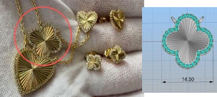 Collar Dije Trebol Contorno Zirconias