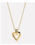 Collar Dije Doble Linea Contorno Corazon